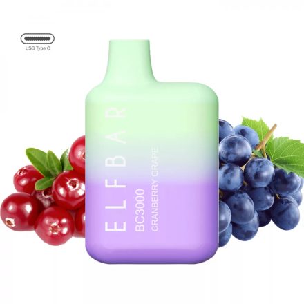 ELF BAR BC3000 - CRANBERRY GRAPE 5% - DOBÍJATEĽNÉ