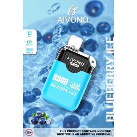 Aivono 8000 - Nicotine Free 0% jednorazový vape s príchuťou čučoriedkový ľad a 8000 ťahmi Aivono 8000 - Nicotine Free 0% jednorazový vape s príchuťou čučoriedkový ľad a 8000 ťahmi