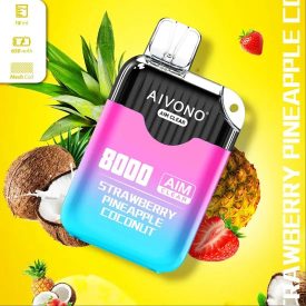 Aivono 8000 - Nicotine Free 0% jednorazový vape s príchuťou jahoda ananás kokos a 8000 ťahmi Aivono 8000 - Nicotine Free 0% jednorazový vape s príchuťou jahoda ananás kokos a 8000 ťahmi