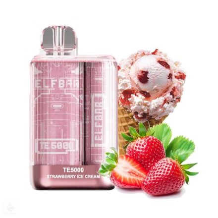 ELF BAR TE5000 - Strawberry Ice Cream 5% - DOBÍJATEĽNÉ