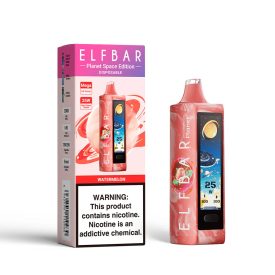 ELF BAR PLANET jednorazová e-cigareta s príchuťou melónu a 5% nikotínu, nabíjateľná.