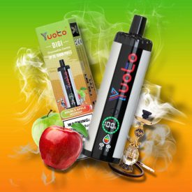   YUOTO DIGI 15000 - DVOJITÝ JABLKOVÝ HOOKAH 5% - DOBÍJATEĽNÉ